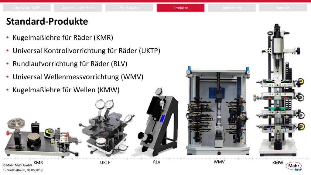 Standard-Produkte Kugelmaßlehre für Räder (KMR)