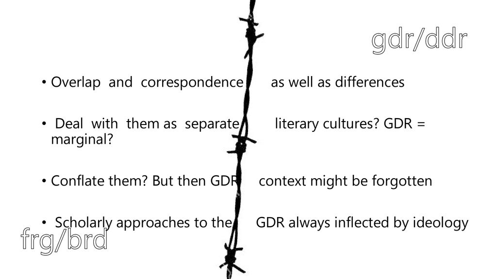 gdr/ddr frg/brd Overlap and correspondence as well as differences