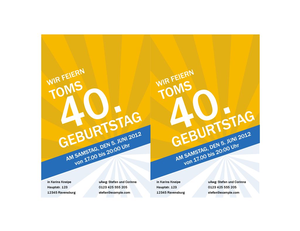 Geburtstag Geburtstag Toms Toms Wir feiern Wir feiern
