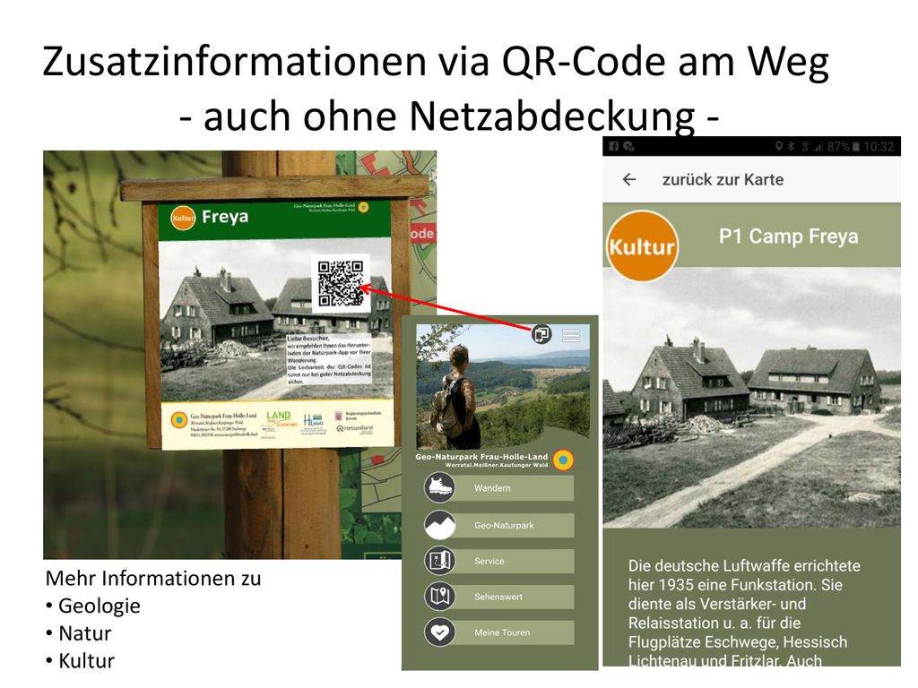 Zusatzinformationen via QR-Code am Weg - auch ohne Netzabdeckung -