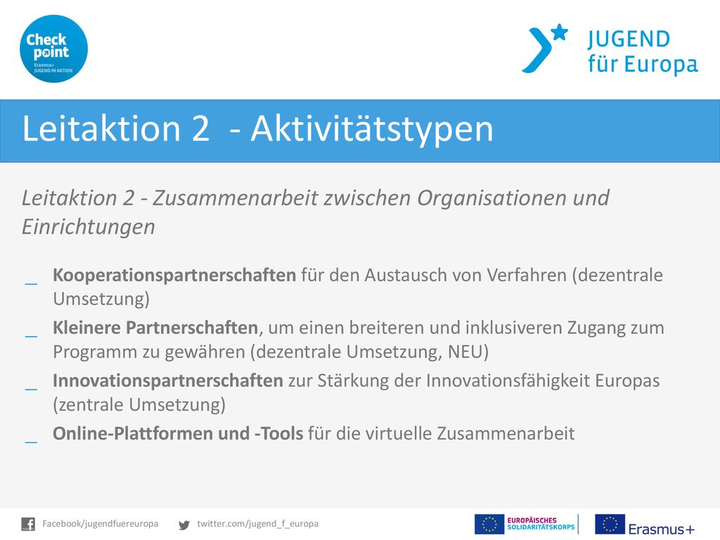 Leitaktion 2 - Aktivitätstypen