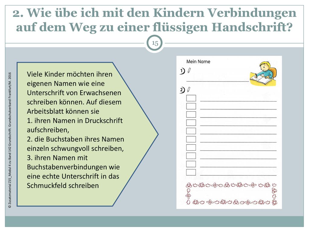 2. Wie übe ich mit den Kindern Verbindungen auf dem Weg zu einer flüssigen Handschrift