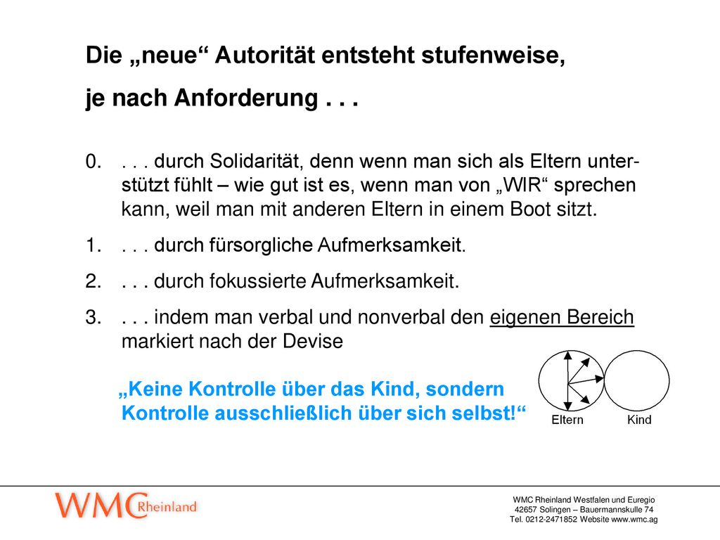 Die „neue Autorität entsteht stufenweise, je nach Anforderung . . .