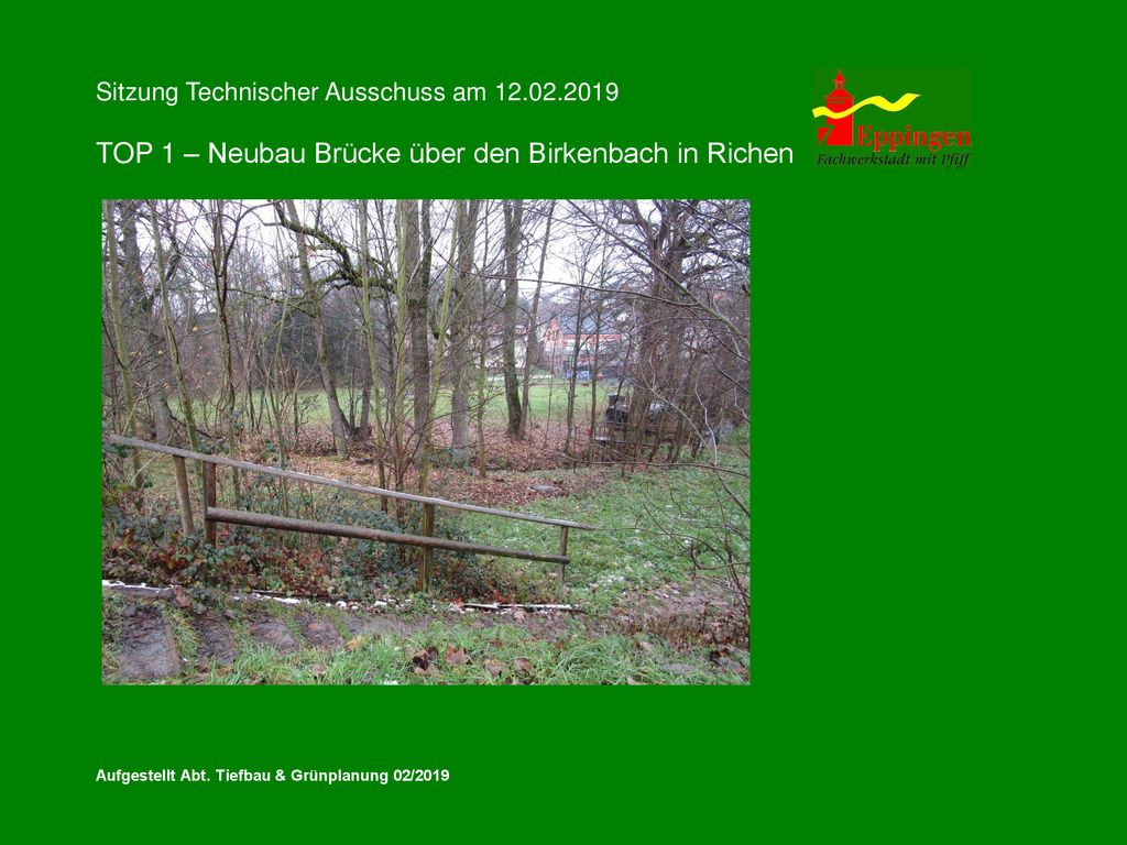TOP 1 – Neubau Brücke über den Birkenbach in Richen