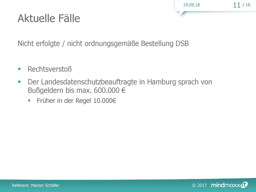 Aktuelle Fälle Nicht erfolgte / nicht ordnungsgemäße Bestellung DSB
