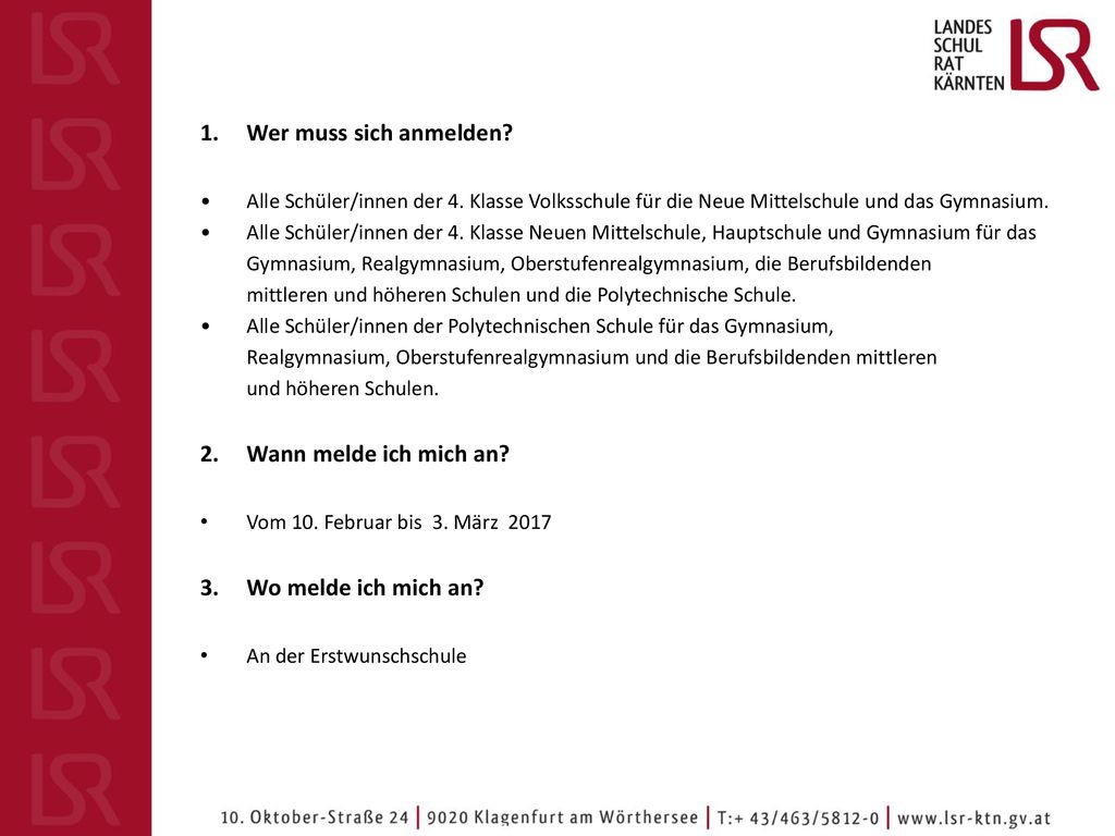 Wer muss sich anmelden Wann melde ich mich an Wo melde ich mich an