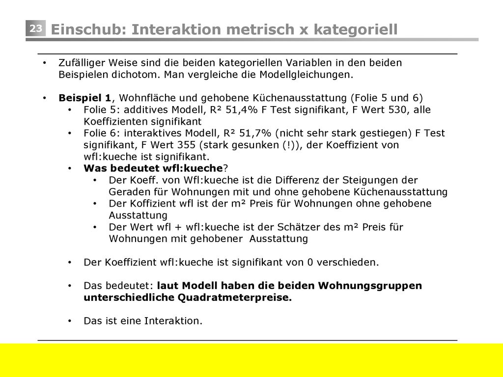 Einschub: Interaktion metrisch x kategoriell