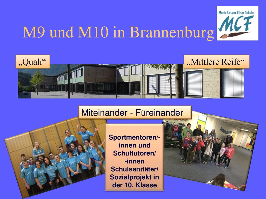 Sportmentoren/-innen und Schultutoren/ Sozialprojekt in der 10. Klasse