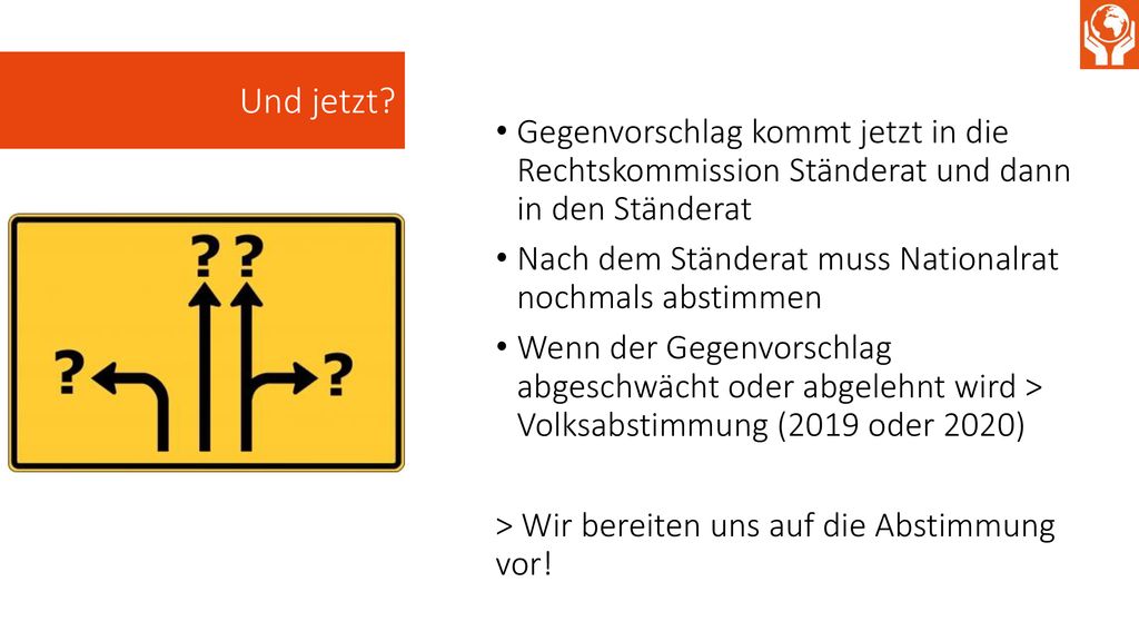 Gegenvorschlag kommt jetzt in die Rechtskommission Ständerat und dann in den Ständerat