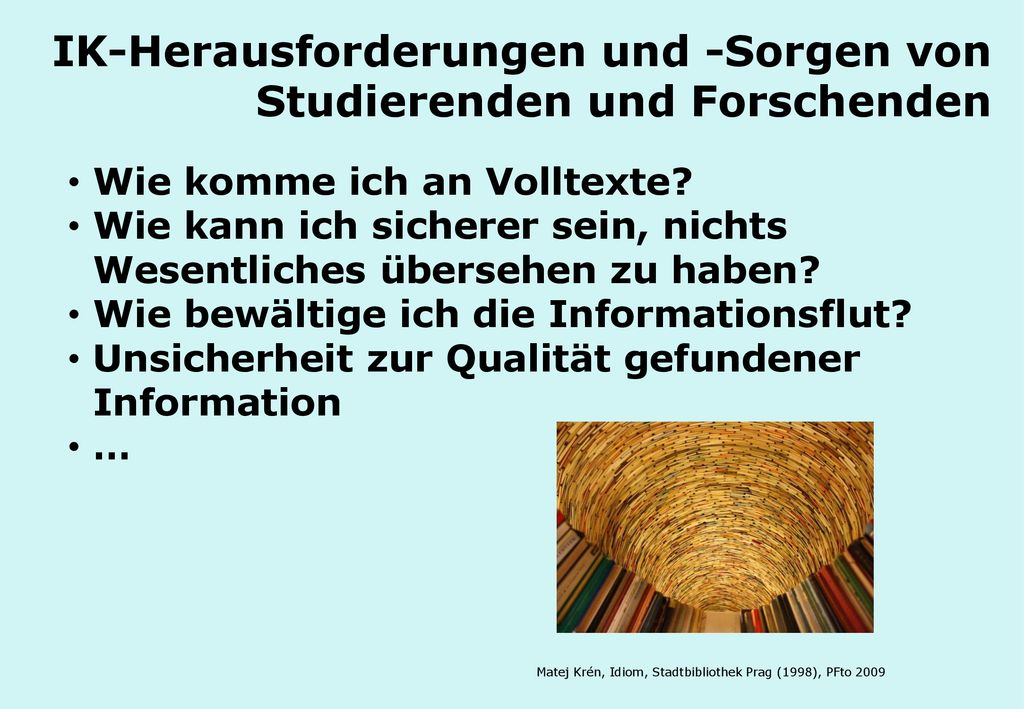 IK-Herausforderungen und -Sorgen von Studierenden und Forschenden