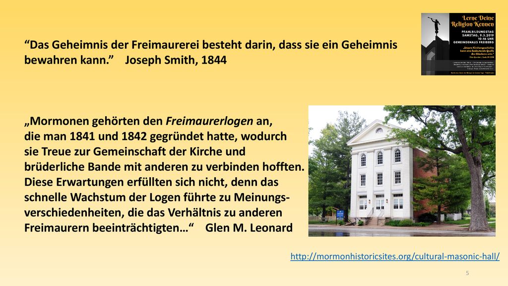 Das Geheimnis der Freimaurerei besteht darin, dass sie ein Geheimnis