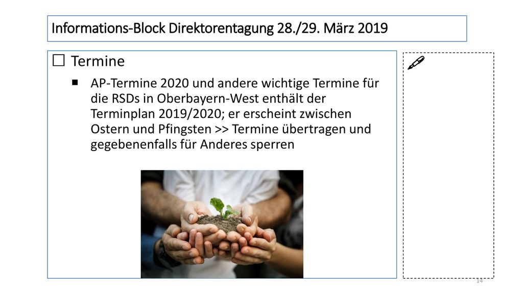 Informations-Block Direktorentagung 28./29. März 2019
