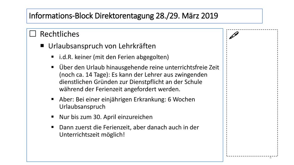 Informations-Block Direktorentagung 28./29. März 2019