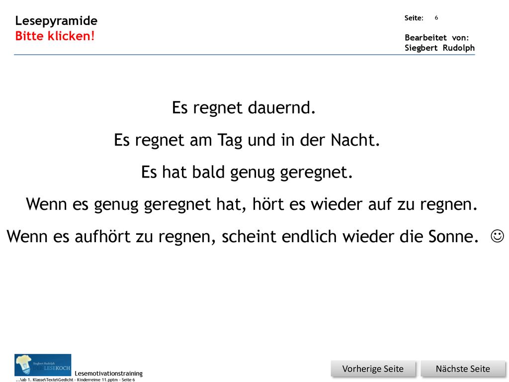 Es regnet am Tag und in der Nacht.