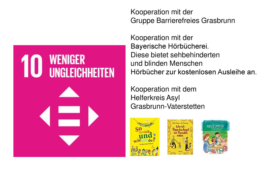 Kooperation mit der Gruppe Barrierefreies Grasbrunn. Bayerische Hörbücherei. Diese bietet sehbehinderten.