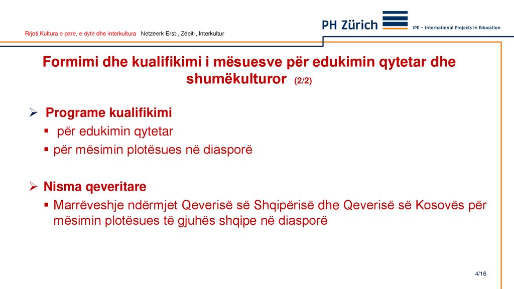 Formimi dhe kualifikimi i mësuesve për edukimin qytetar dhe shumëkulturor (2/2)