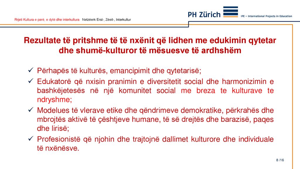 Rezultate të pritshme të të nxënit që lidhen me edukimin qytetar dhe shumë-kulturor të mësuesve të ardhshëm