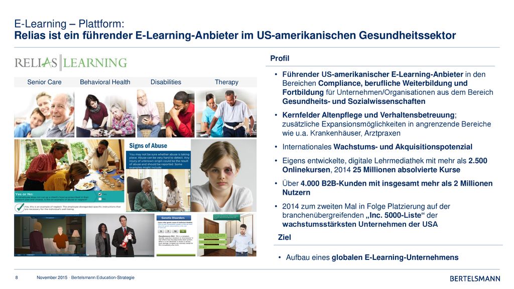 E-Learning – Plattform: Relias ist ein führender E-Learning-Anbieter im US-amerikanischen Gesundheitssektor