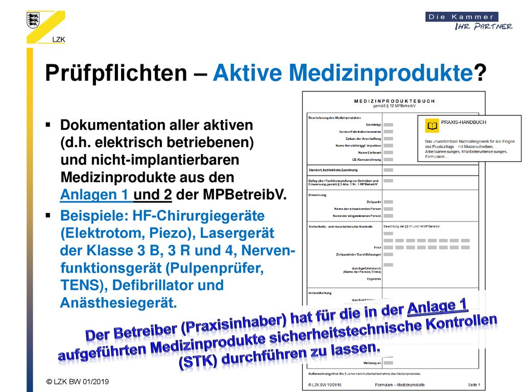 Prüfpflichten – Aktive Medizinprodukte