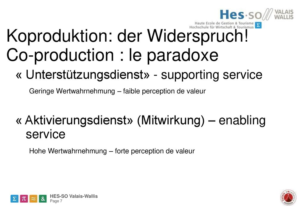 Koproduktion: der Widerspruch! Co-production : le paradoxe