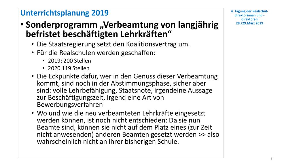 4. Tagung der Realschul-direktorinnen und -direktoren 28./29.März 2019
