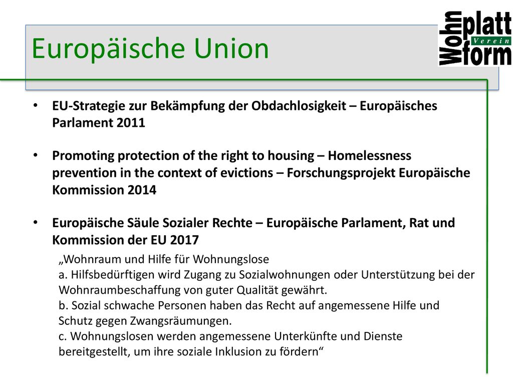 Europäische Union EU-Strategie zur Bekämpfung der Obdachlosigkeit – Europäisches Parlament