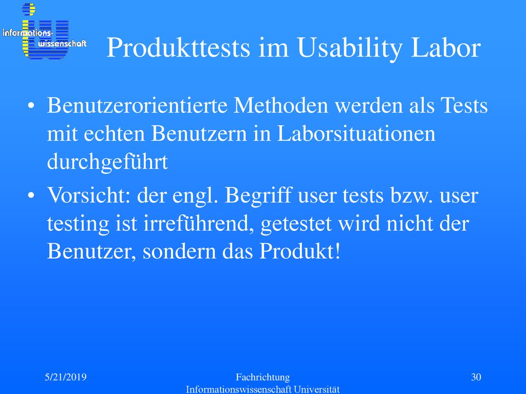 Produkttests im Usability Labor