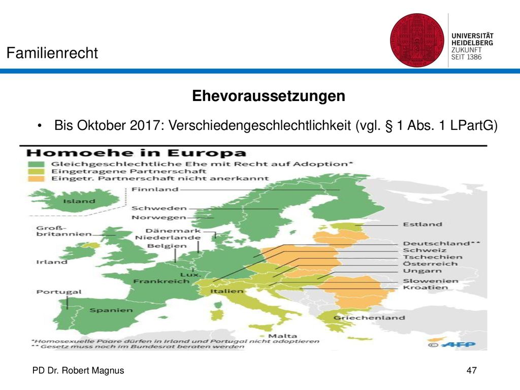 Ehevoraussetzungen Bis Oktober 2017: Verschiedengeschlechtlichkeit (vgl. § 1 Abs. 1 LPartG)
