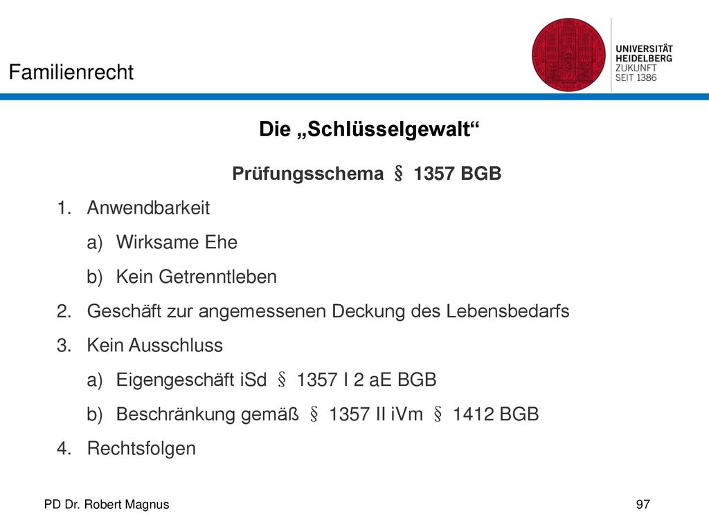 Die „Schlüsselgewalt