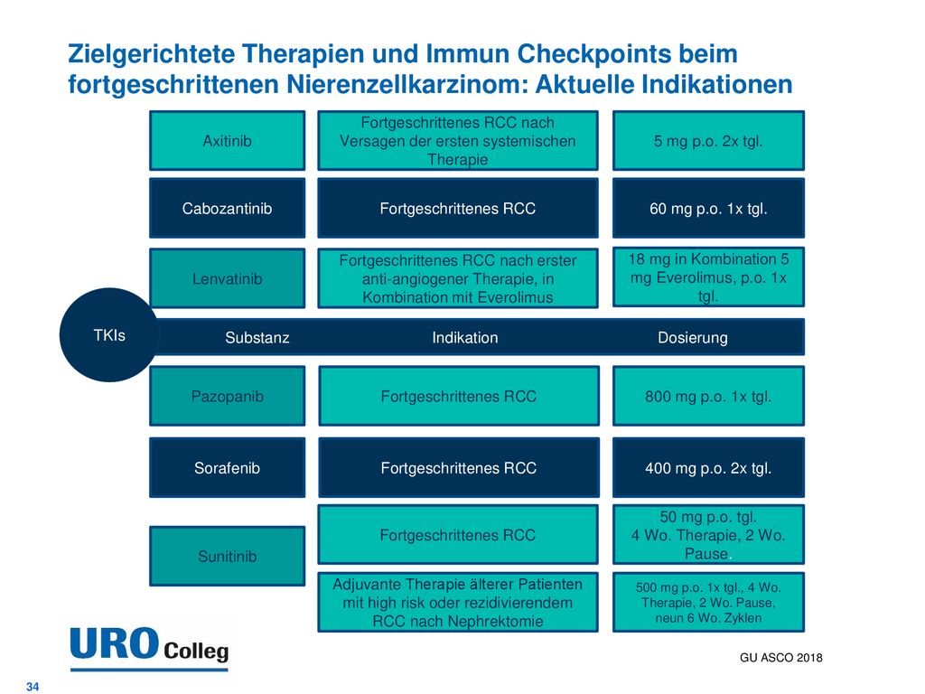 Zielgerichtete Therapien und Immun Checkpoints beim fortgeschrittenen Nierenzellkarzinom: Aktuelle Indikationen
