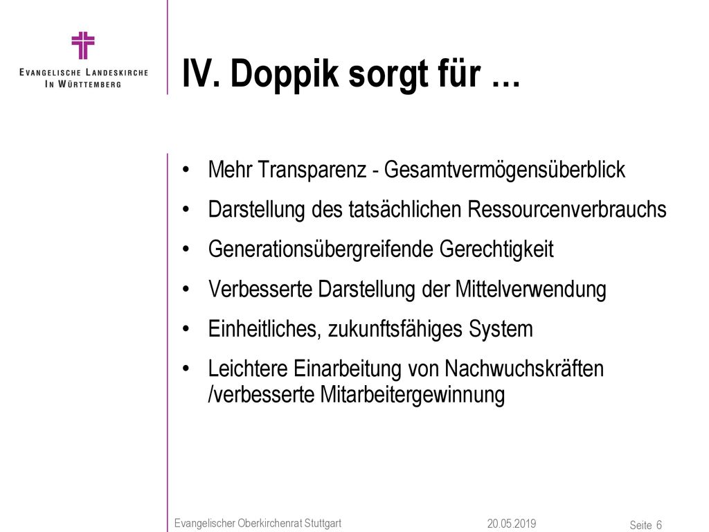 IV. Doppik sorgt für … Mehr Transparenz - Gesamtvermögensüberblick