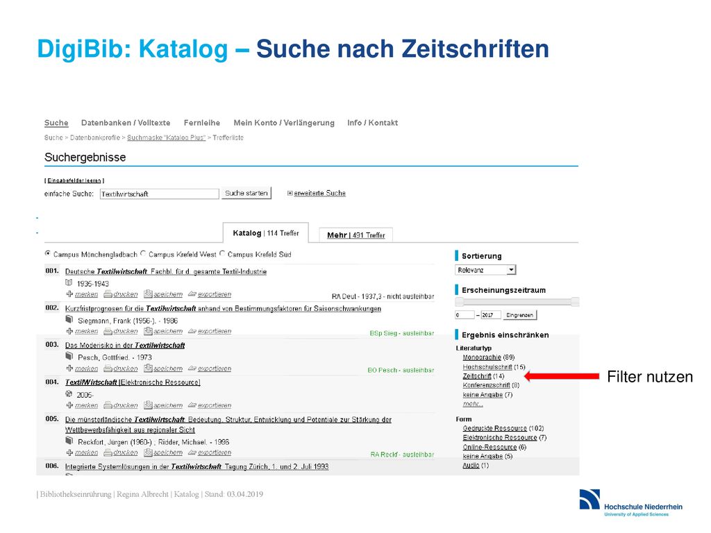DigiBib: Katalog – Suche nach Zeitschriften
