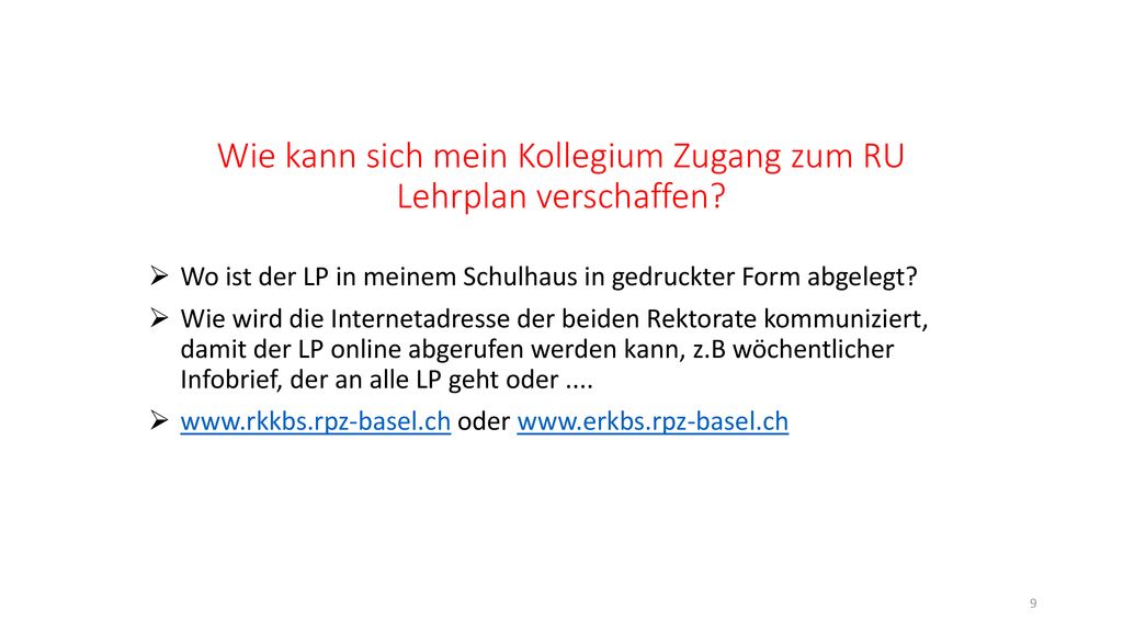 Wie kann sich mein Kollegium Zugang zum RU Lehrplan verschaffen