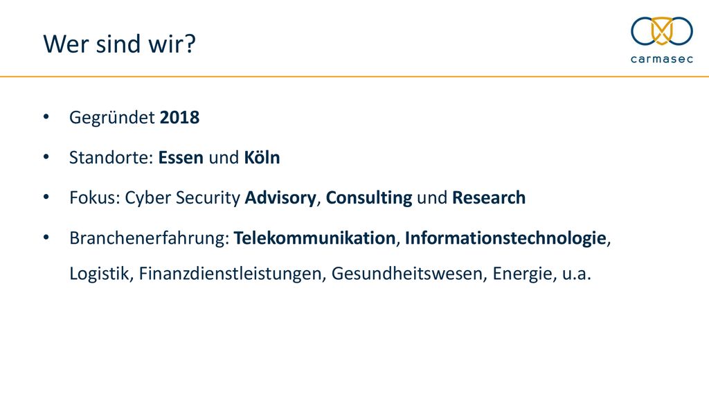Wer sind wir Gegründet 2018 Standorte: Essen und Köln