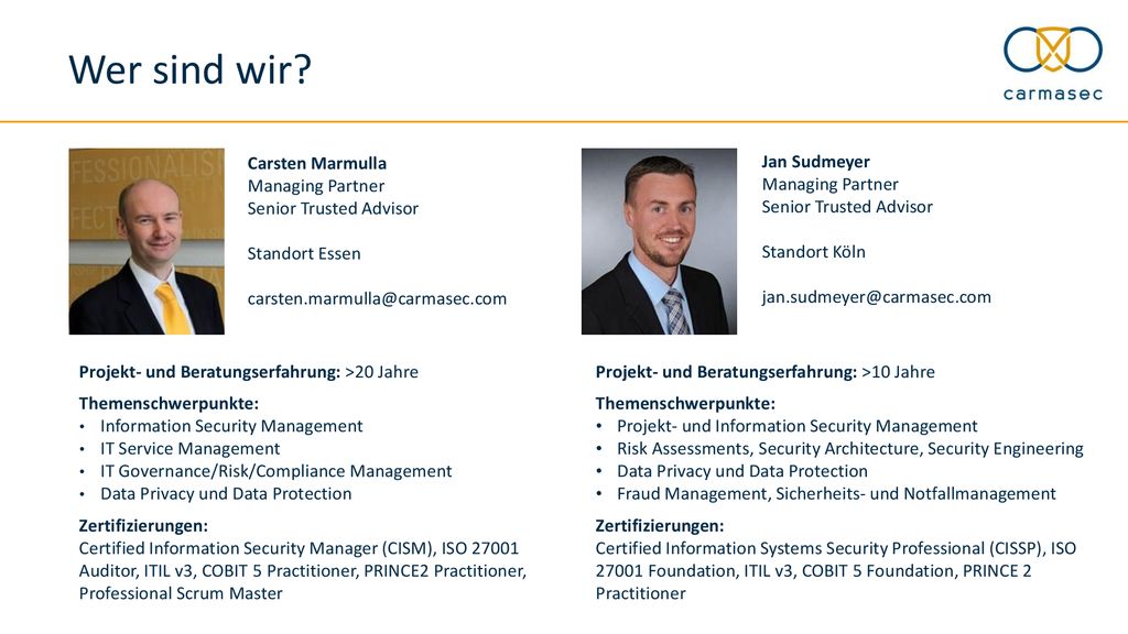 Wer sind wir Carsten Marmulla Managing Partner Senior Trusted Advisor