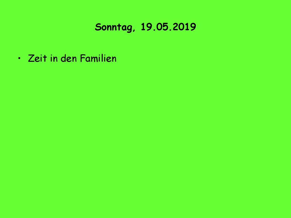 Sonntag, Zeit in den Familien 22