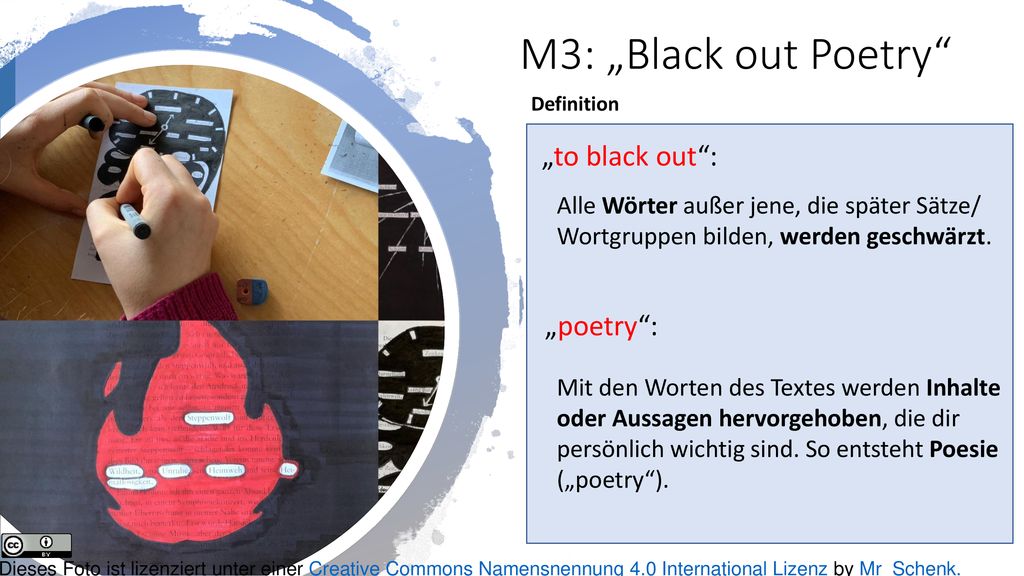 M3: „Black out Poetry „to black out : „poetry :