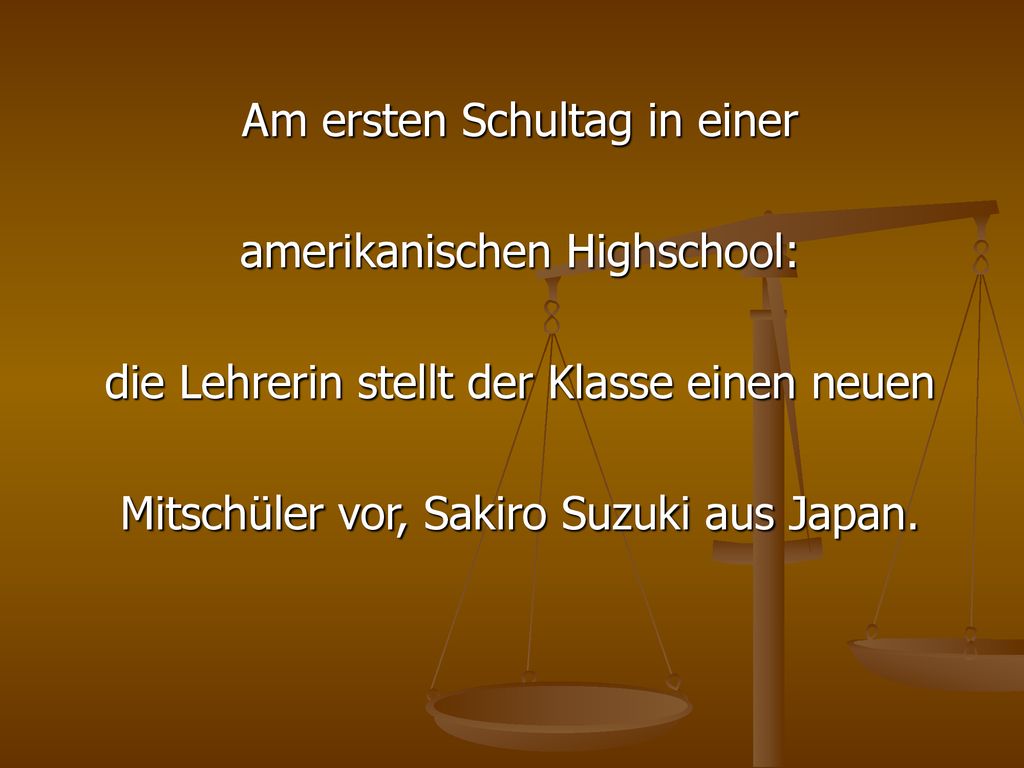 Am ersten Schultag in einer amerikanischen Highschool: