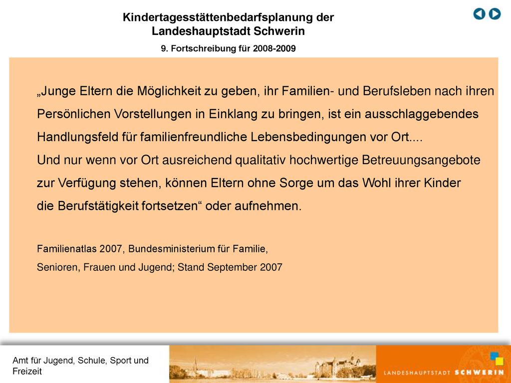 Kindertagesstättenbedarfsplanung der Landeshauptstadt Schwerin