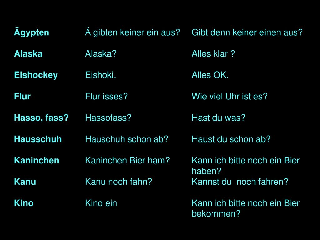 Ägypten. Ä gibten keiner ein aus. Gibt denn keiner einen aus. Alaska