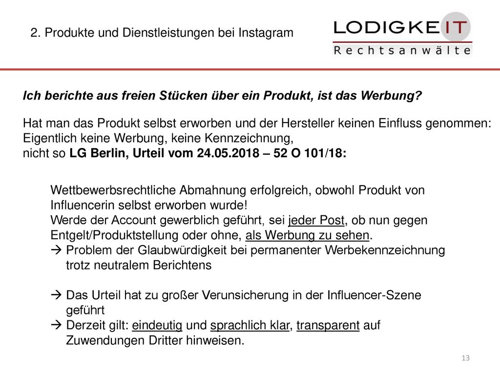 2. Produkte und Dienstleistungen bei Instagram