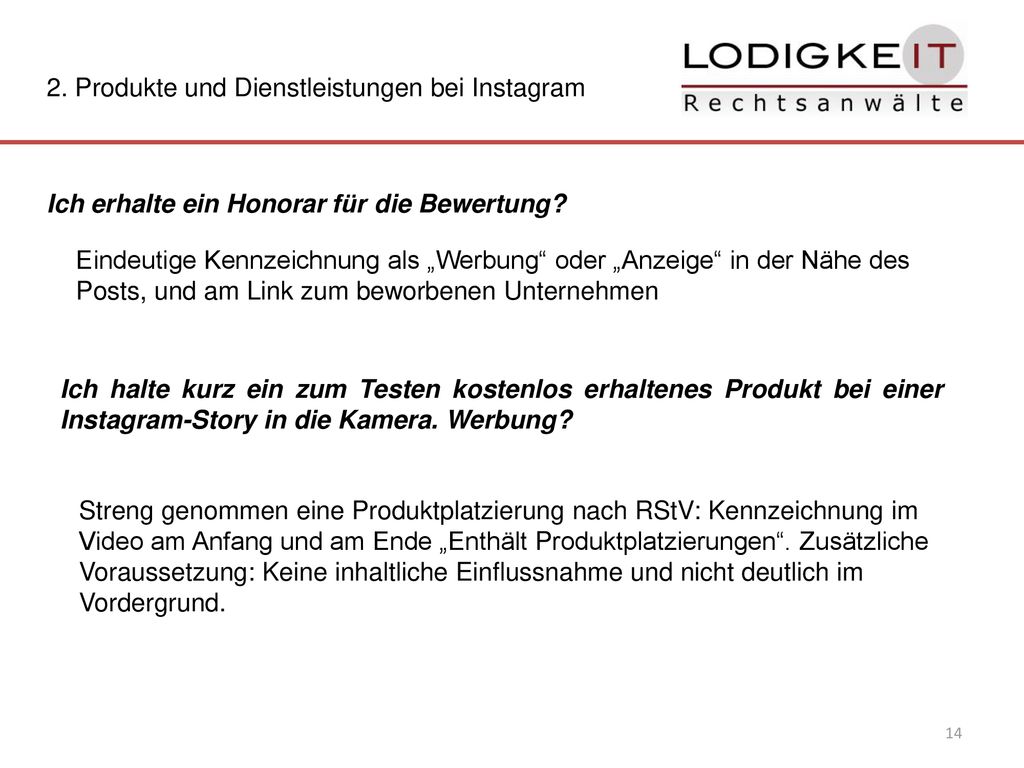 2. Produkte und Dienstleistungen bei Instagram