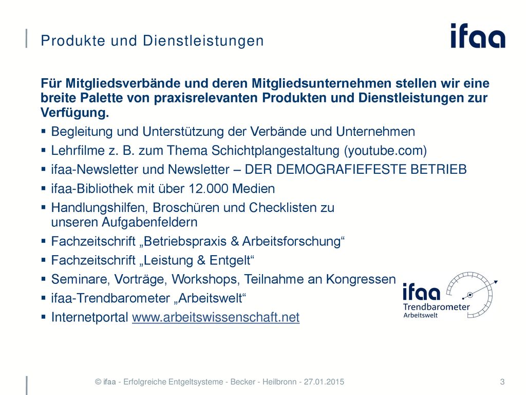 Produkte und Dienstleistungen