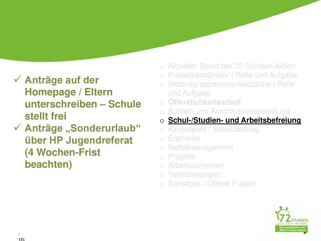 Anträge auf der Homepage / Eltern unterschreiben – Schule stellt frei