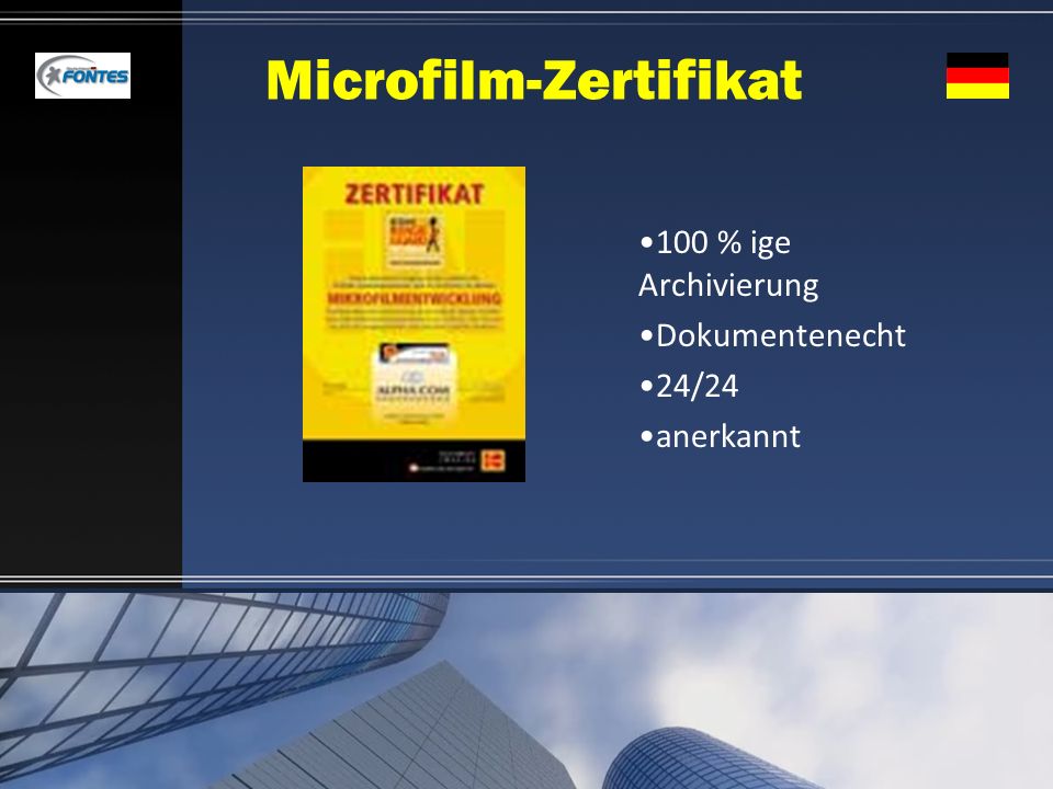 Microfilm-Zertifikat