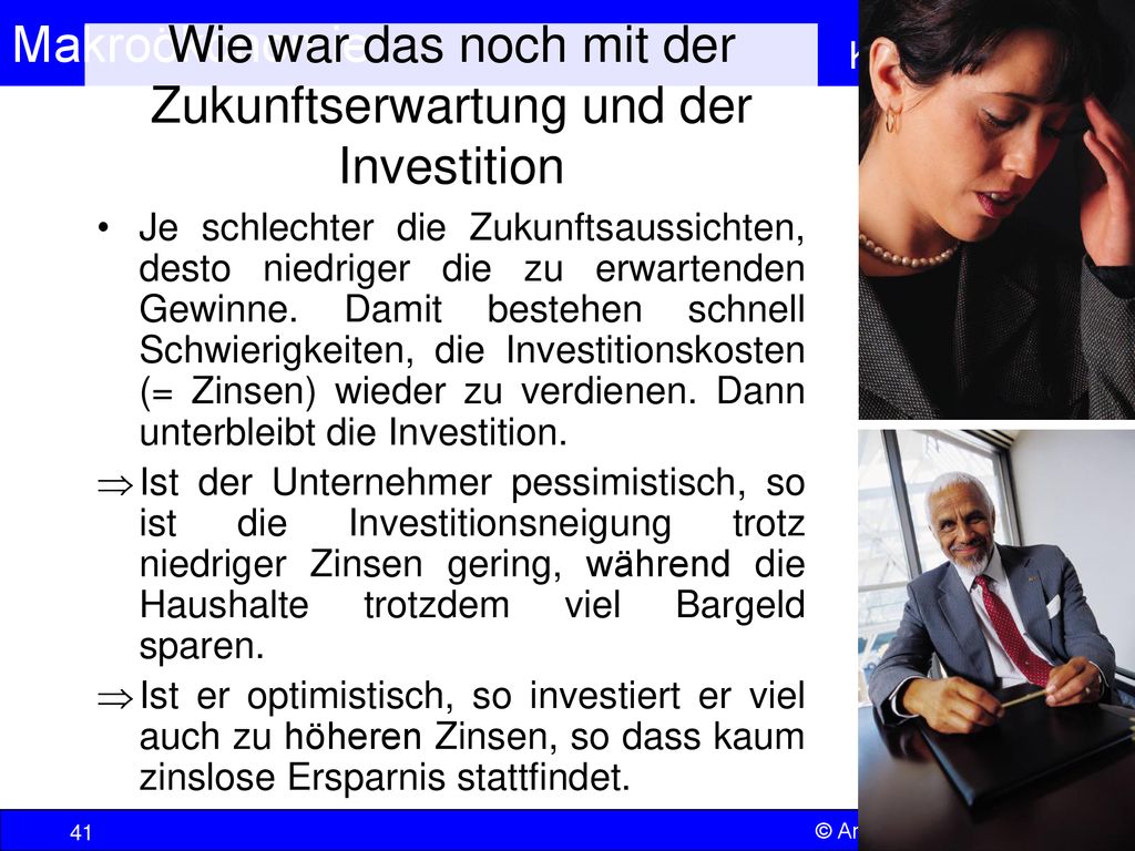 Wie war das noch mit der Zukunftserwartung und der Investition