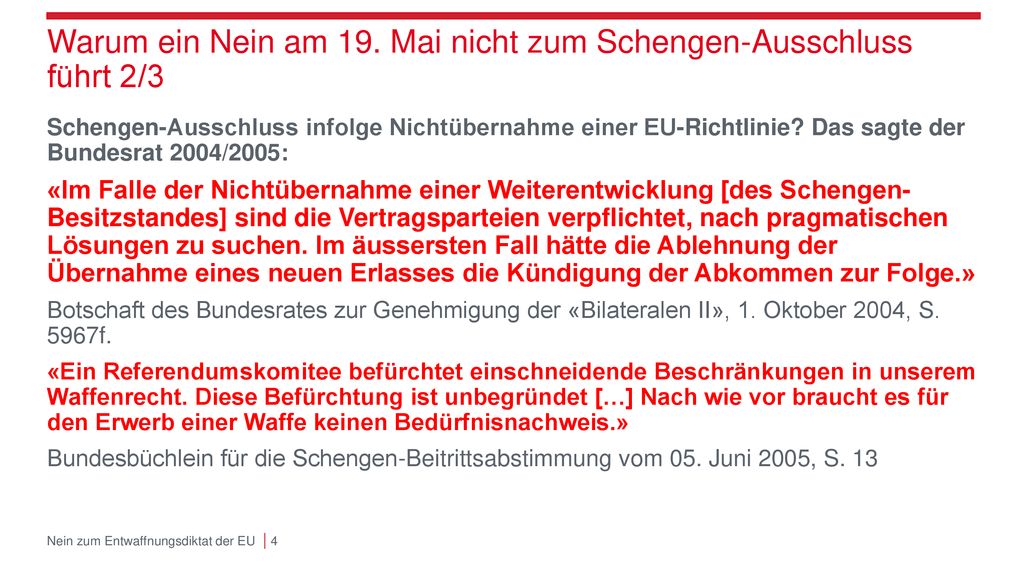Warum ein Nein am 19. Mai nicht zum Schengen-Ausschluss führt 2/3