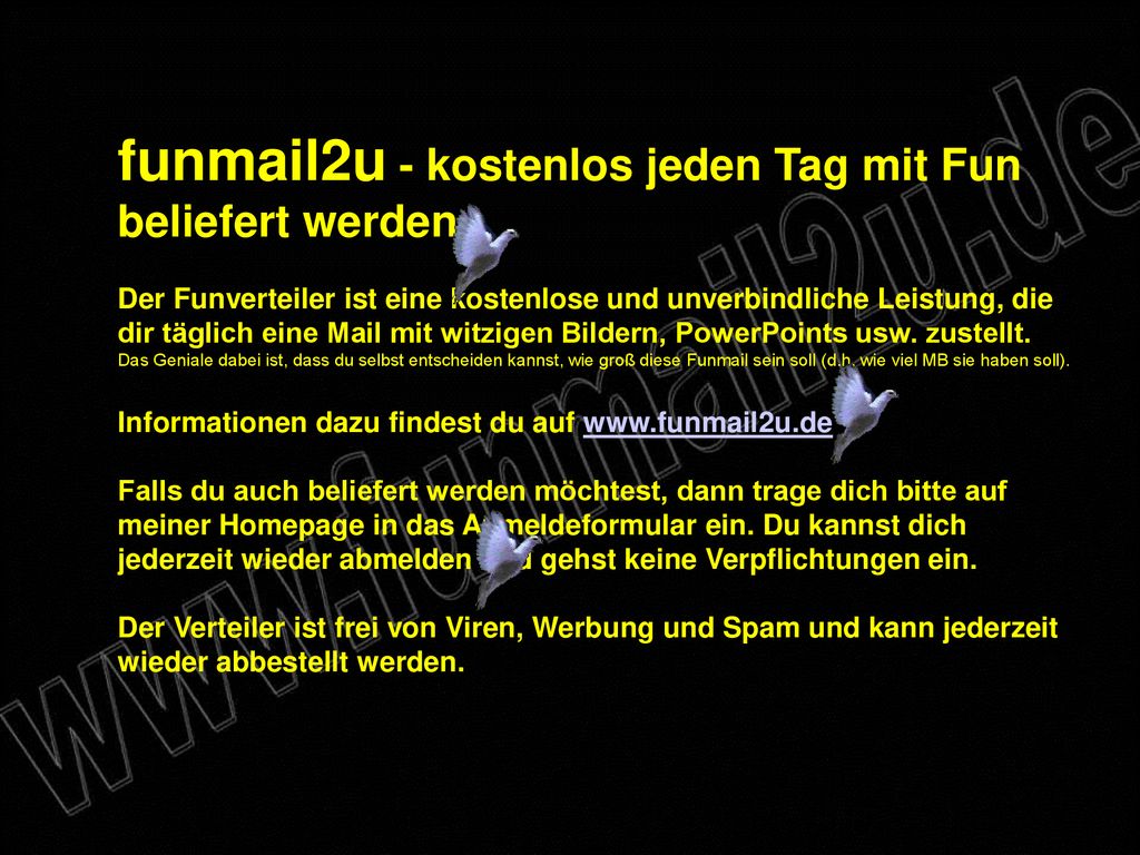 funmail2u - kostenlos jeden Tag mit Fun beliefert werden