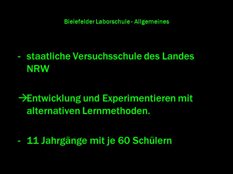 Bielefelder Laborschule - Allgemeines