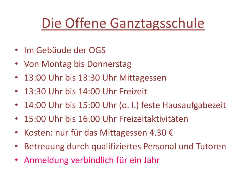 Die Offene Ganztagsschule